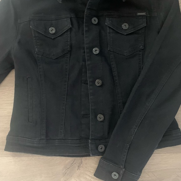 Black denim trucker jacket - Picture 2 of 3